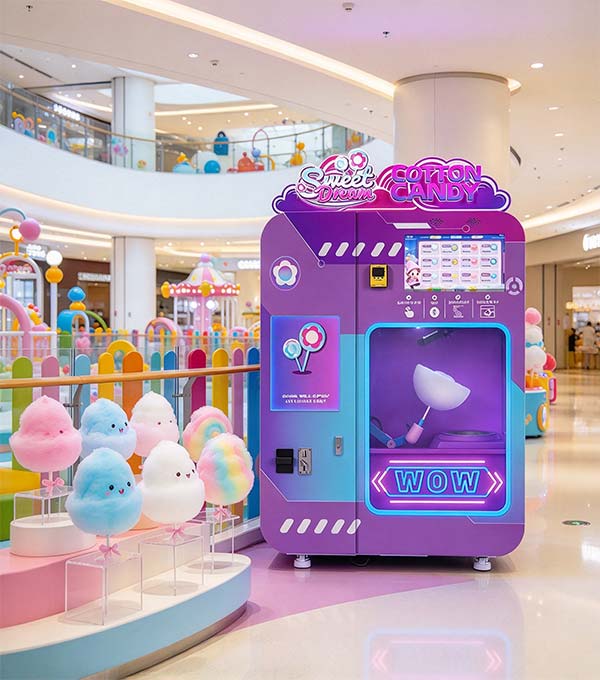 Precio de la máquina automática de algodón de azúcar — Máquina expendedora robótica de algodón de azúcar WM980