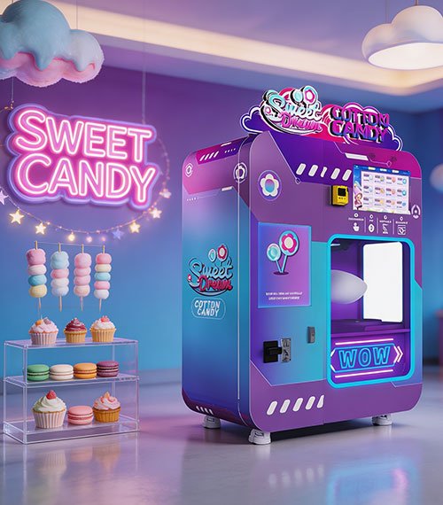 WM980 cotton candy vending machine specifications
