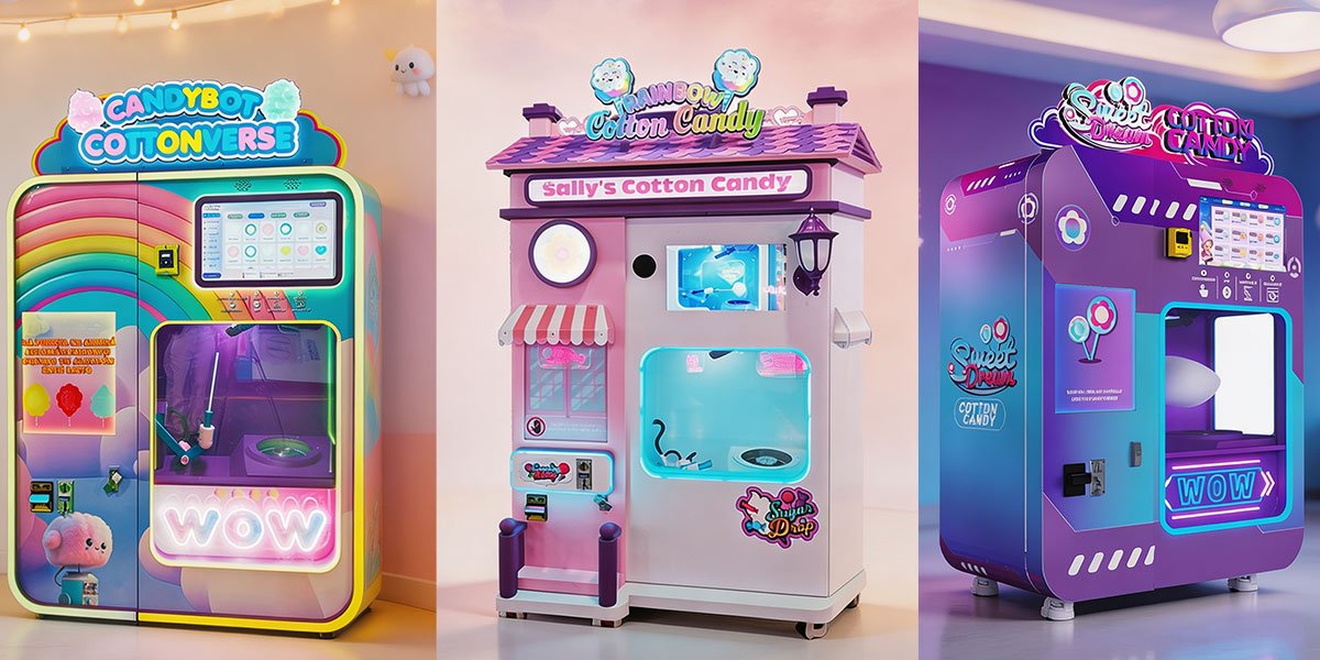 WM980 cotton candy vending machine video demo