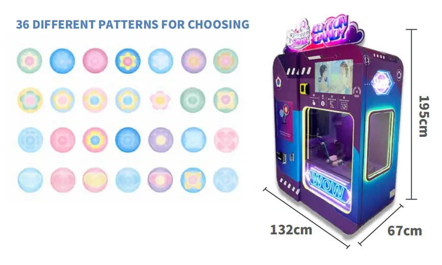 WM980 Cotton Candy Vending Machine Specifications