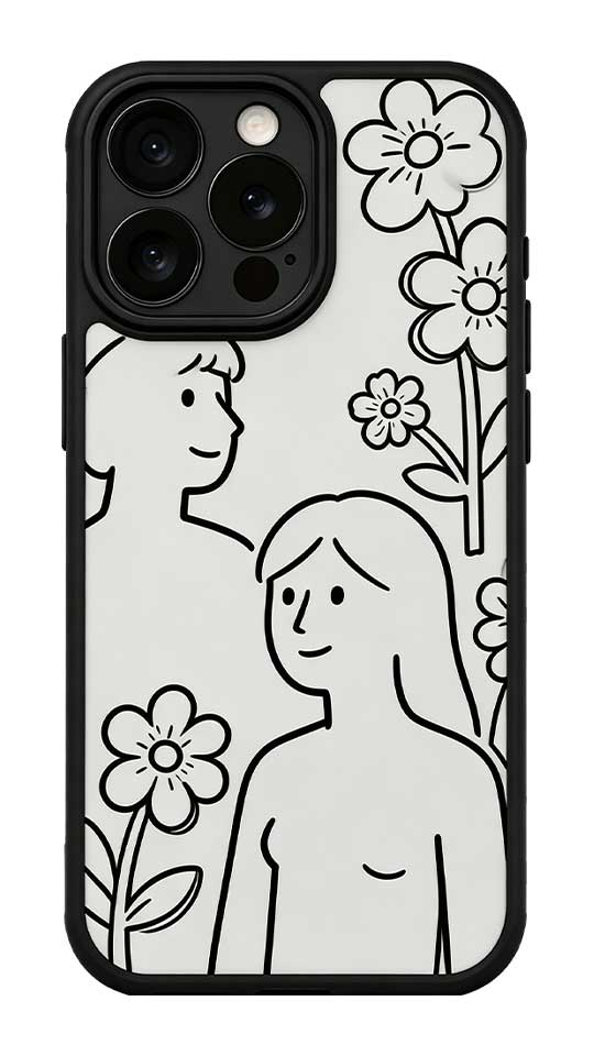 Muestra de una máquina de impresión UV para fundas de celular con un diseño musical