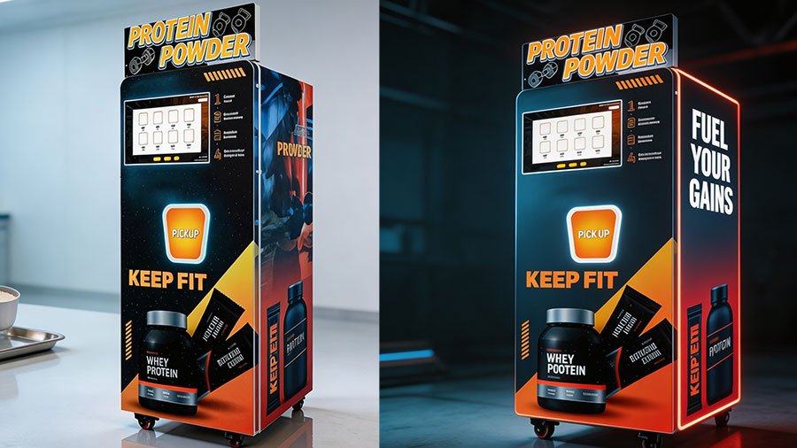 WM186 protein shake vending machine video demo