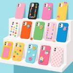 Colorful DIY phone case designs on display