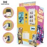 Customer using a phone case vending machine