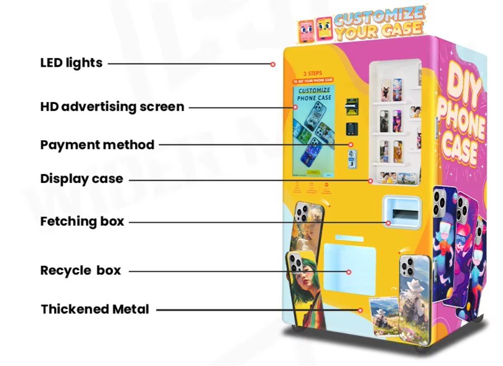 Industrial phone case manufacturing machines in a production facility