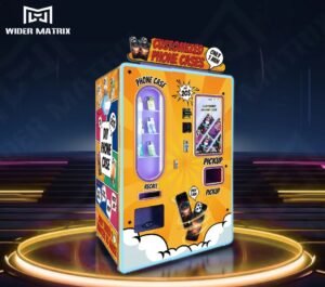 Strategically placed vending machine in a busy office building