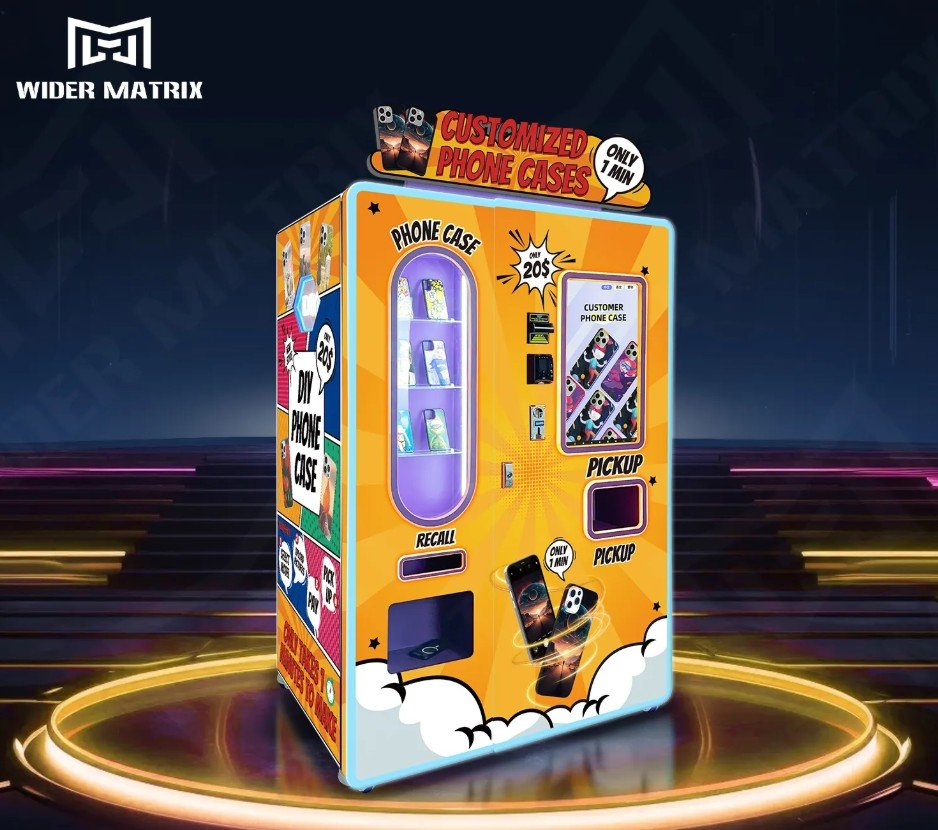 Strategically placed vending machine in a busy office building