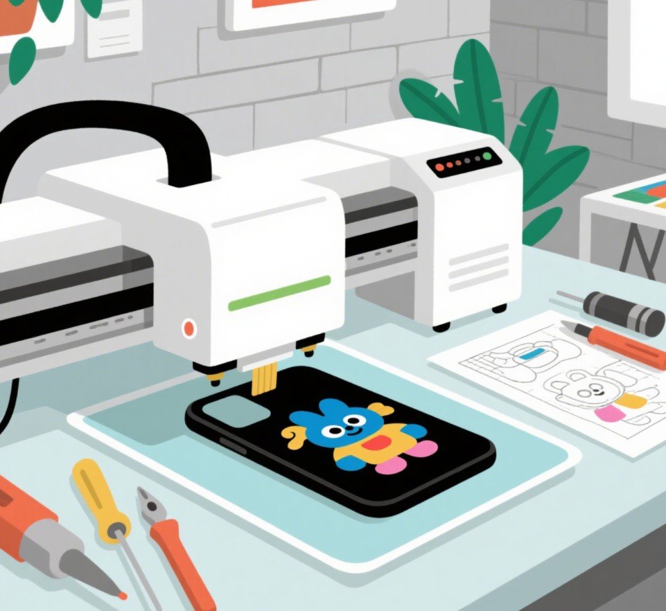 UV printer producing custom phone cases