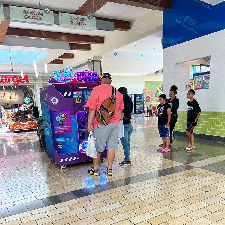 Wider Matrix cotton candy vending machine in action