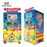 Commercial balloon vending machine dispensing colorful balloons