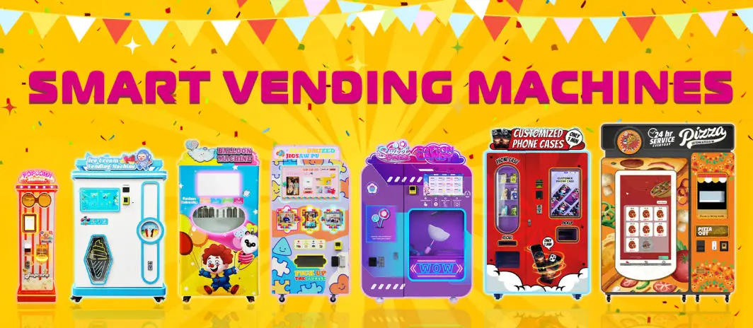 Assortment of modern vending machines