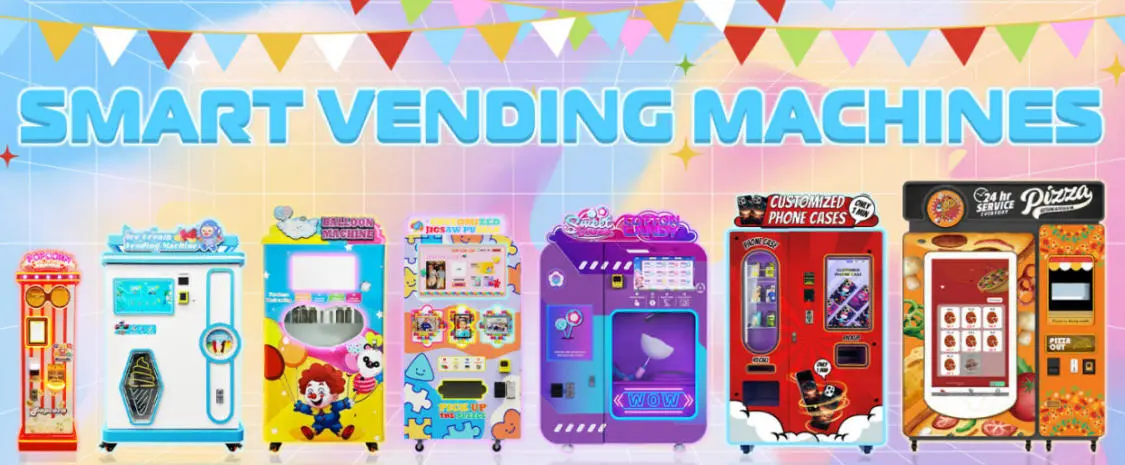 phone case printing vending machines or commercial cotton candy vending machines