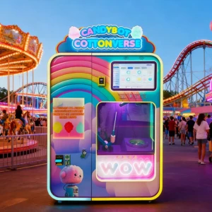 Cotton-candy-vending-machine-in-a-busy-amusement-arcade