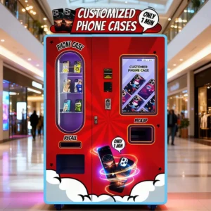 Custom phone case vending machine in shopping mall