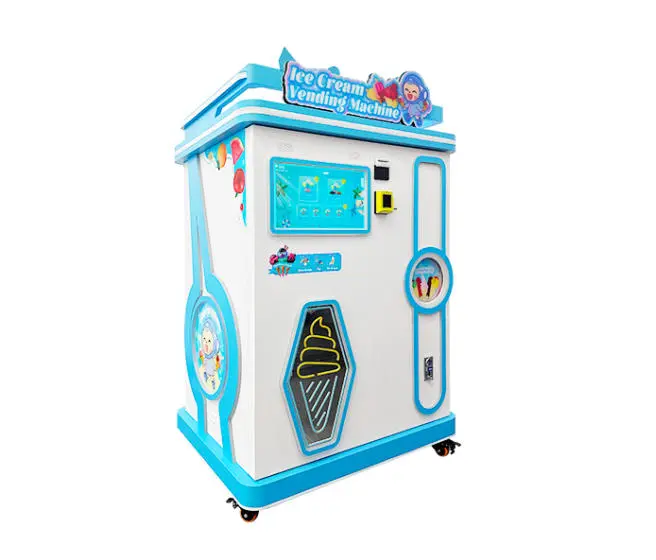 Modern ice cream vending machine with multiple flavor options