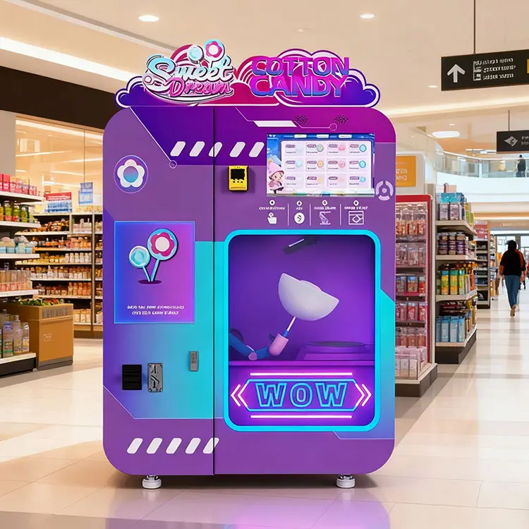 Modern vending machines in a high-traffic shopping mall location