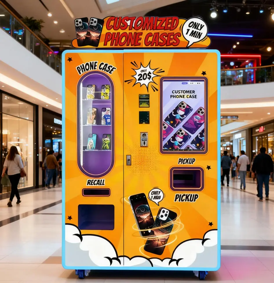 Phone case vending machine in shopping mall
