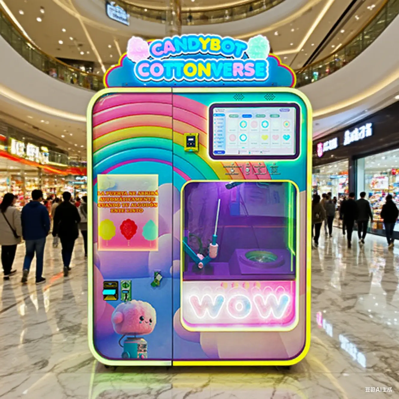 Colorida máquina expendedora de malvaviscos