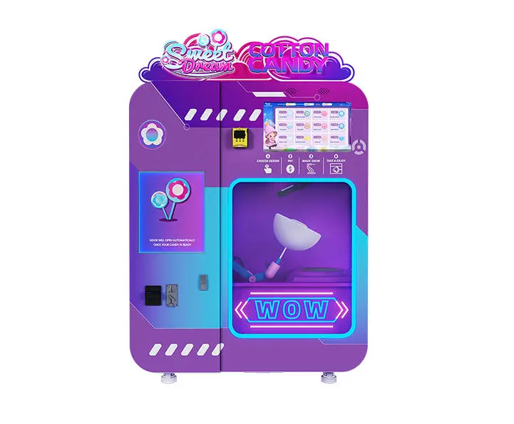 máquina expendedora de algodón de azúcar totalmente automática