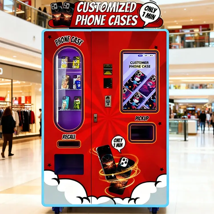 Modern phone case vending machine operating in a Philippine shopping mall