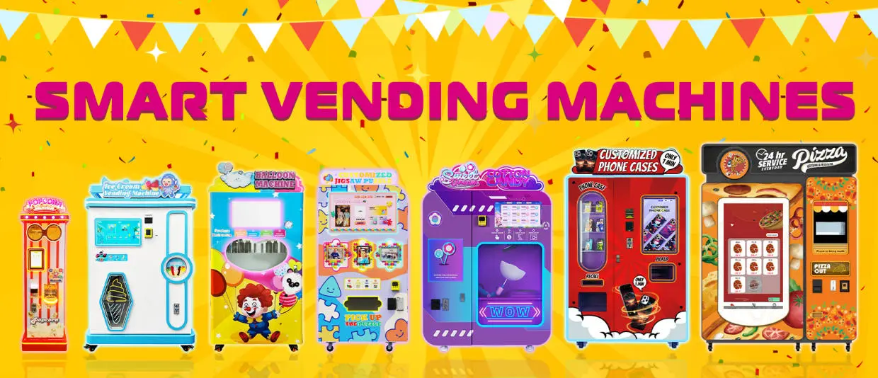 Modern vending machine with digital touchscreen interface