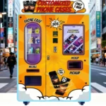 Modern phone case vending machine in Osaka shopping district