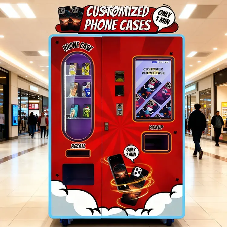 cell phone case vending machine in a mall