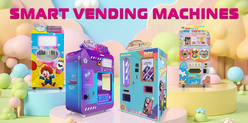 Máquina expendedora de impresión de caso de teléfono para personalización bajo demanda, máquina expendedora de dulces de algodón totalmente automática WM980