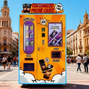 Modern vending machine on a street in Spain