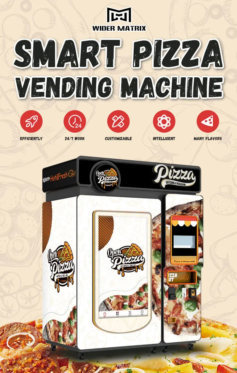 Interior view of automated pizza vending machine technology 2025