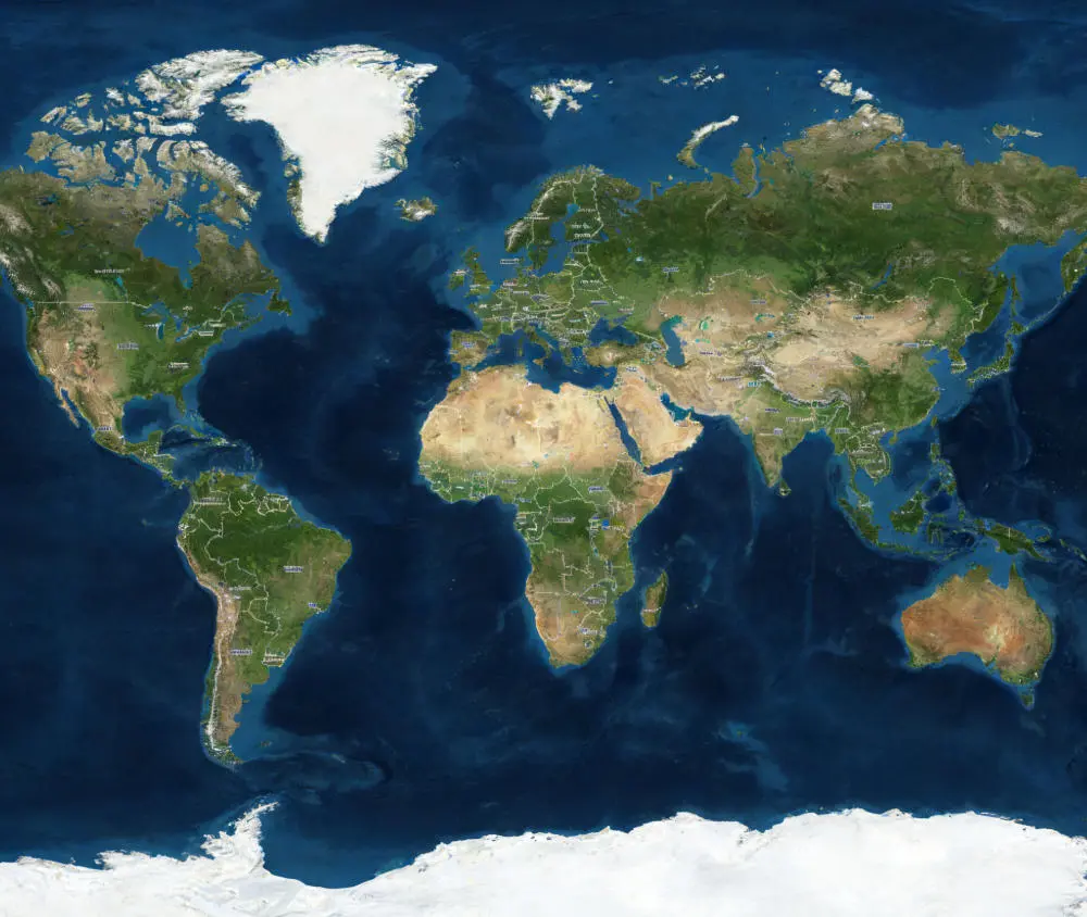 World map highlighting over 130 countries where vending machines have been exported