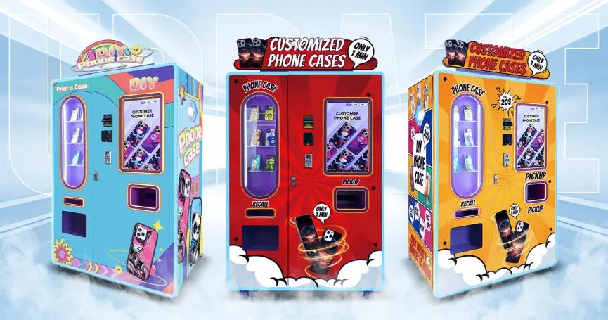 Customer using touchscreen interface to design a custom phone case