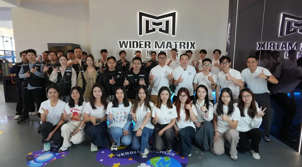 Inside the Wider Matrix factory showing assembly line of vending machines