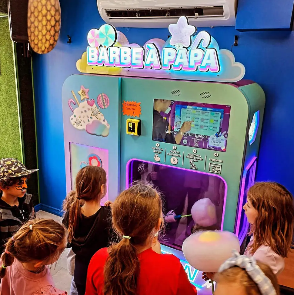 Máquina expendedora de algodón de azúcar totalmente automática WM980