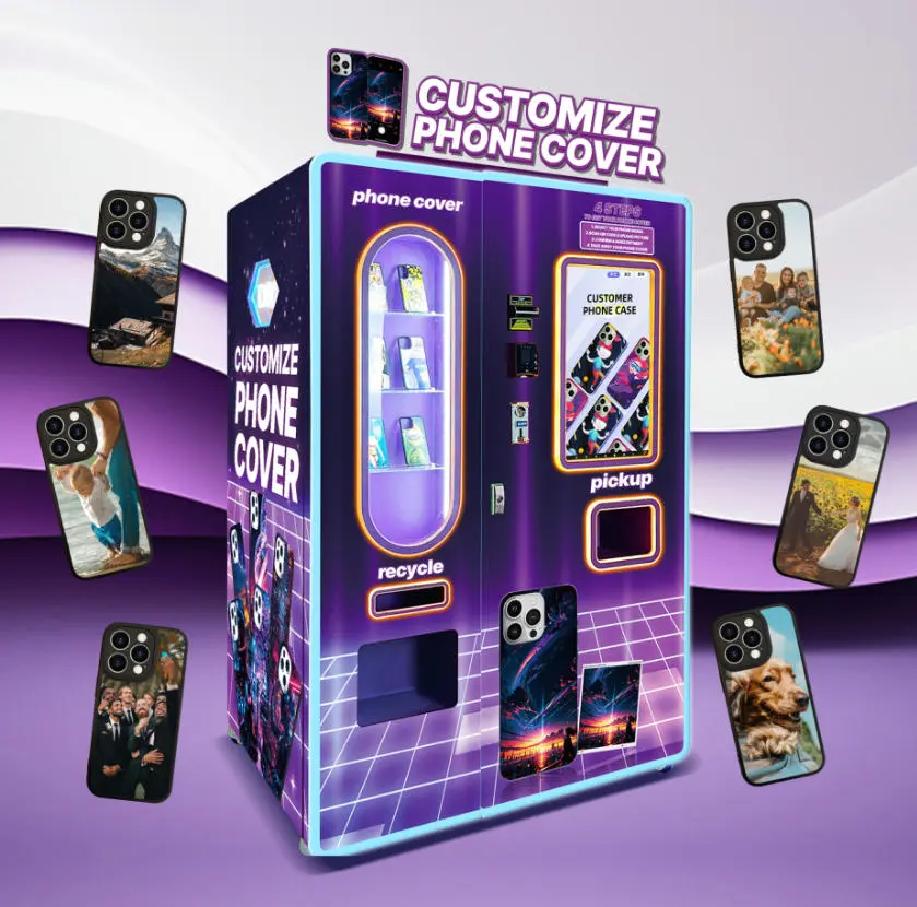 Vista interior de una máquina de impresión de caso de teléfono de alta calidad