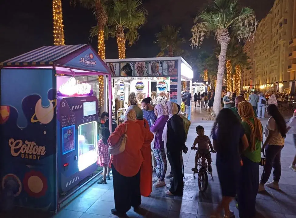 آلة بيع الحلوى القطنية التلقائية بالكامل