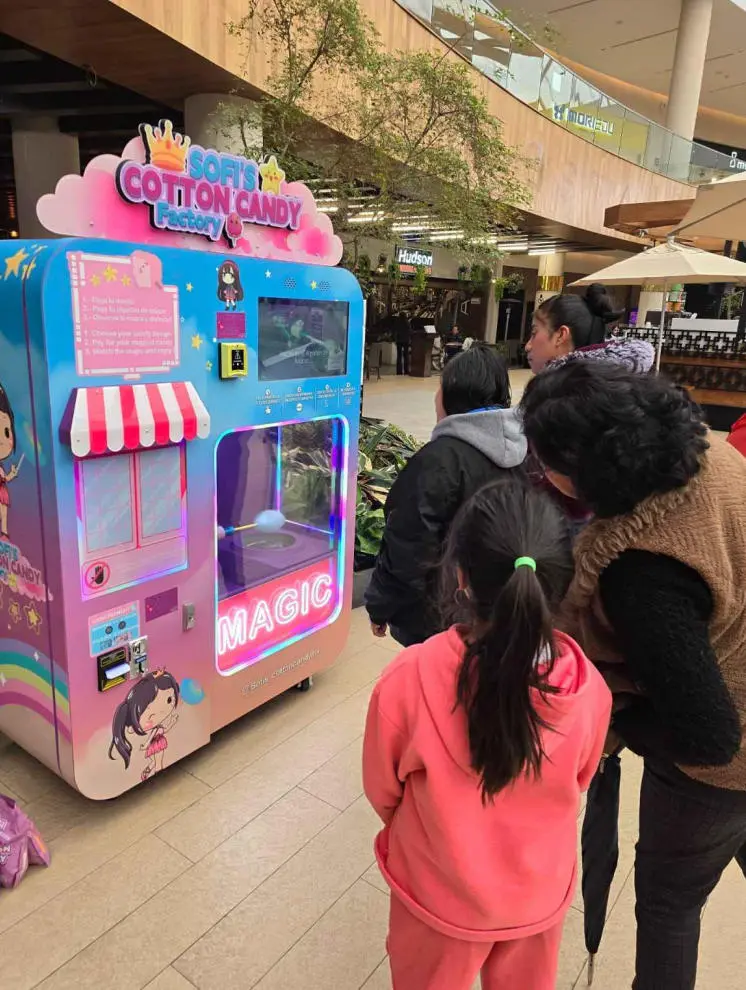 полностью автоматический автомат по продаже сахарной ваты