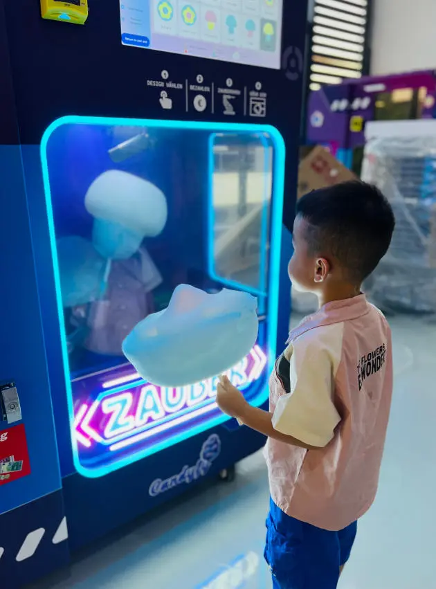 полностью автоматический автомат по продаже сахарной ваты