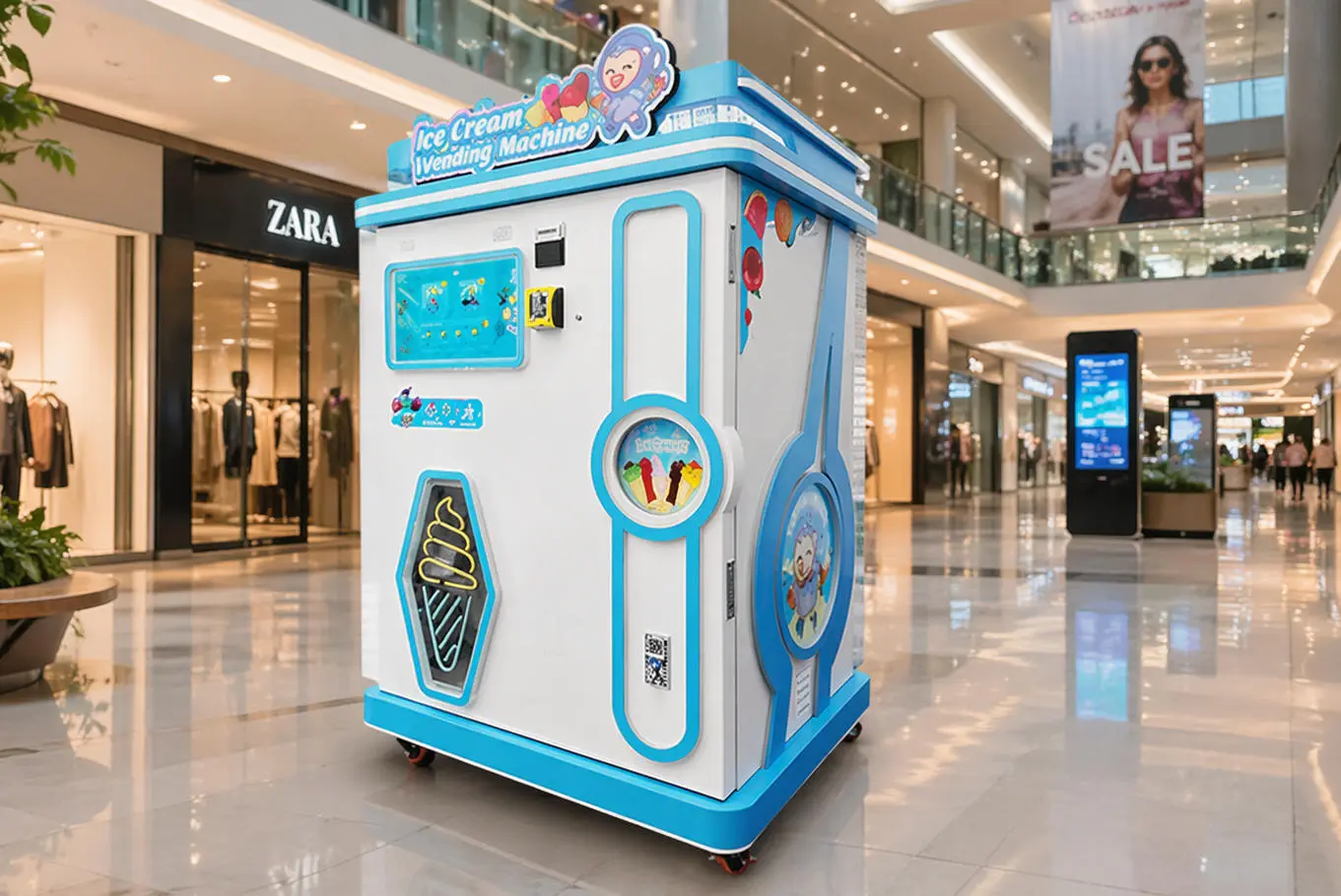 Internal structure and smart system of a Wider Matrix ice cream vending machine