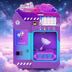 Diagram comparing efficiency and profit of automatic vs manual cotton candy machines