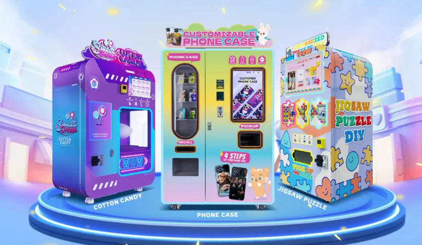 pairing your cotton candy machine with a Cell Phone Case Vending Machine caters to guests who need a phone charger or a new case after a water ride