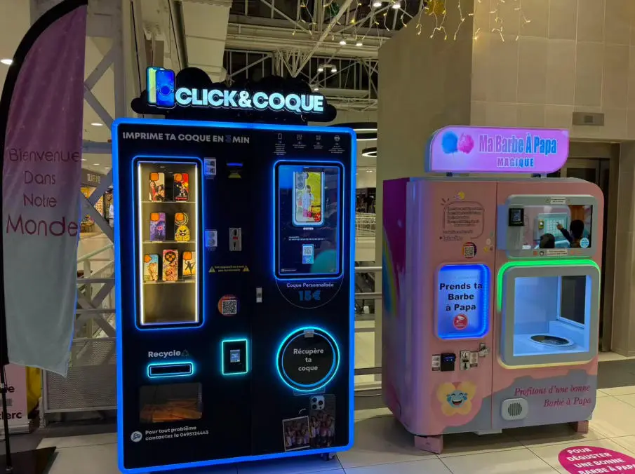 Imagine a Phone Case Printing Vending Machine in a shopping mall