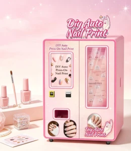 Nail art vending machine USA in a modern mall setting