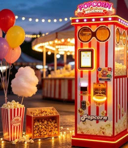 Modern popcorn vending machine supplier USA offering self-service solutions