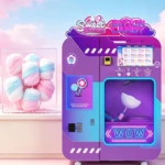 Robotic cotton candy vending machine in USA mall location