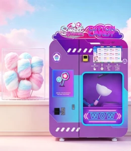Robotic cotton candy vending machine in USA mall location