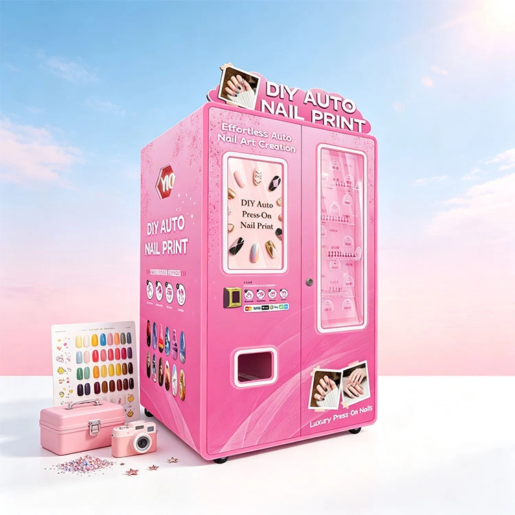 Close-up of the touchscreen interface on a Custom Design Nail Art Vending Machine