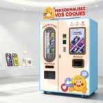 Modern phone case vending machine for sale showing touch screen interface