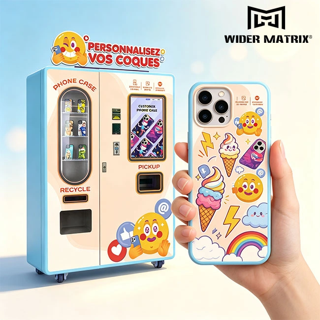 Chart showing the profit margin potential for custom phone cases sold via vending machines