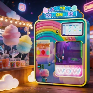 Cotton Candy Vending Machine WM980+ for Sale: 400 Servings Out of the Box, LED Accent Lighting